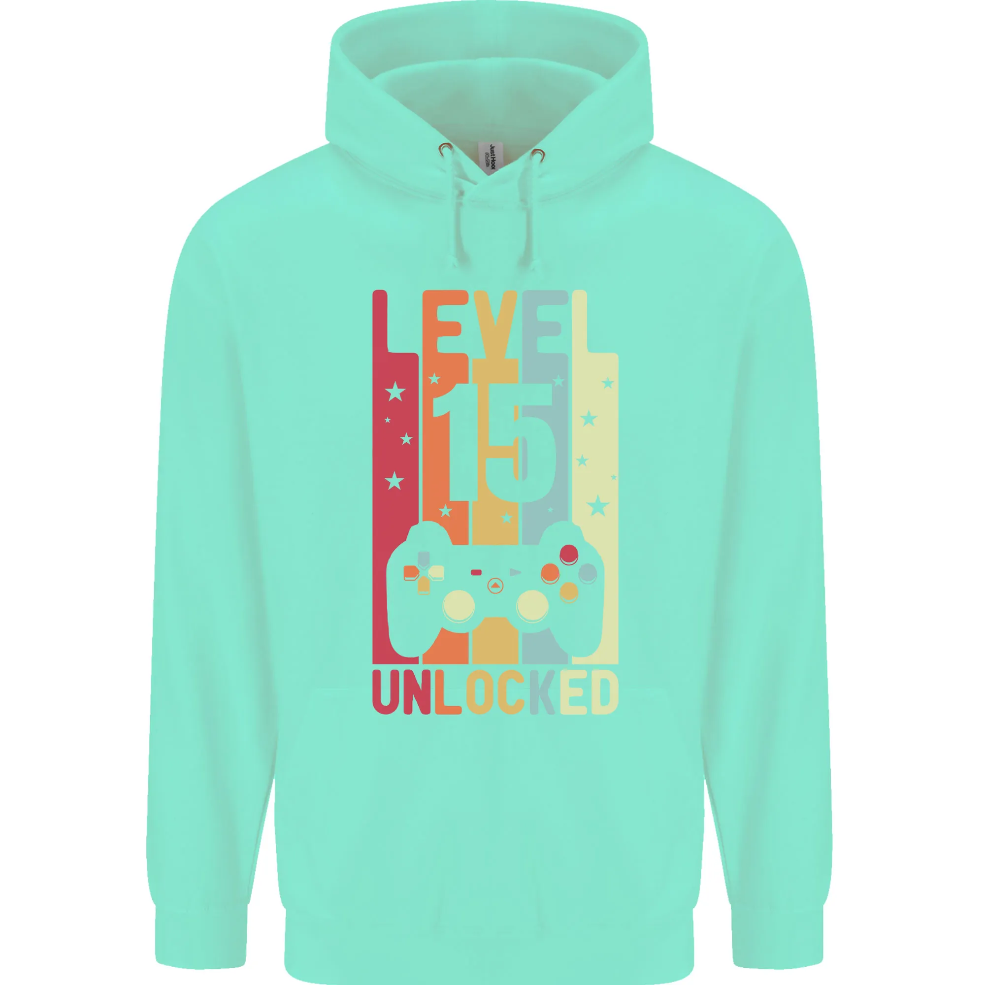15th Birthday 15 Year Old Level Up Gaming Childrens Kids Hoodie