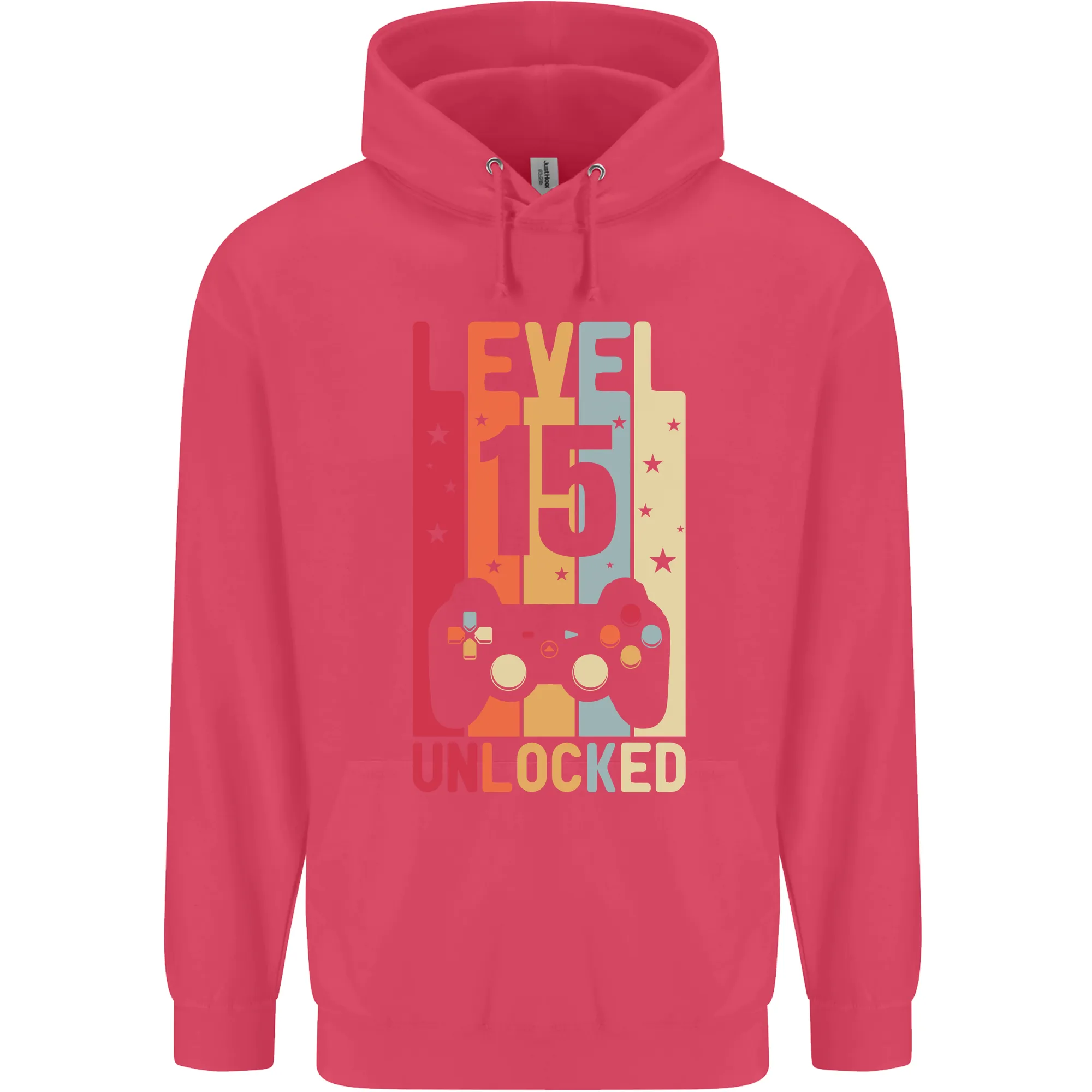 15th Birthday 15 Year Old Level Up Gaming Childrens Kids Hoodie