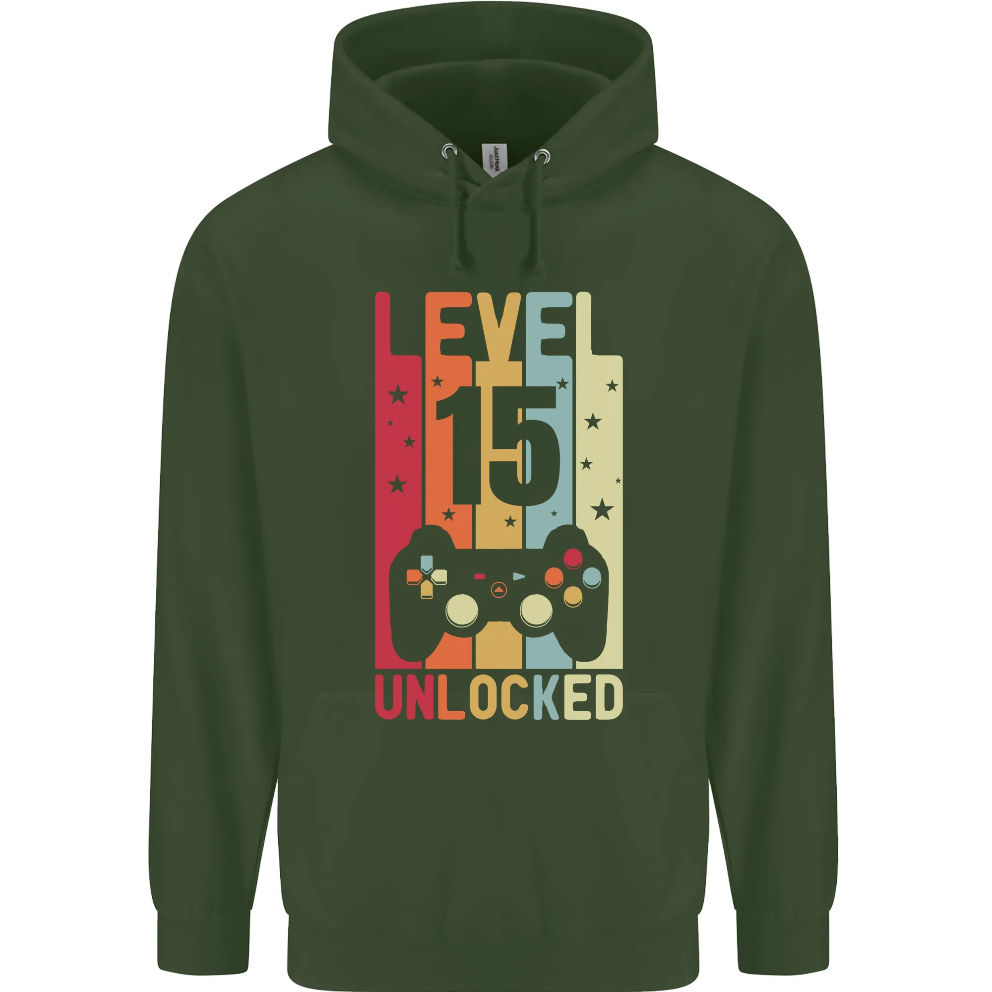 15th Birthday 15 Year Old Level Up Gaming Childrens Kids Hoodie