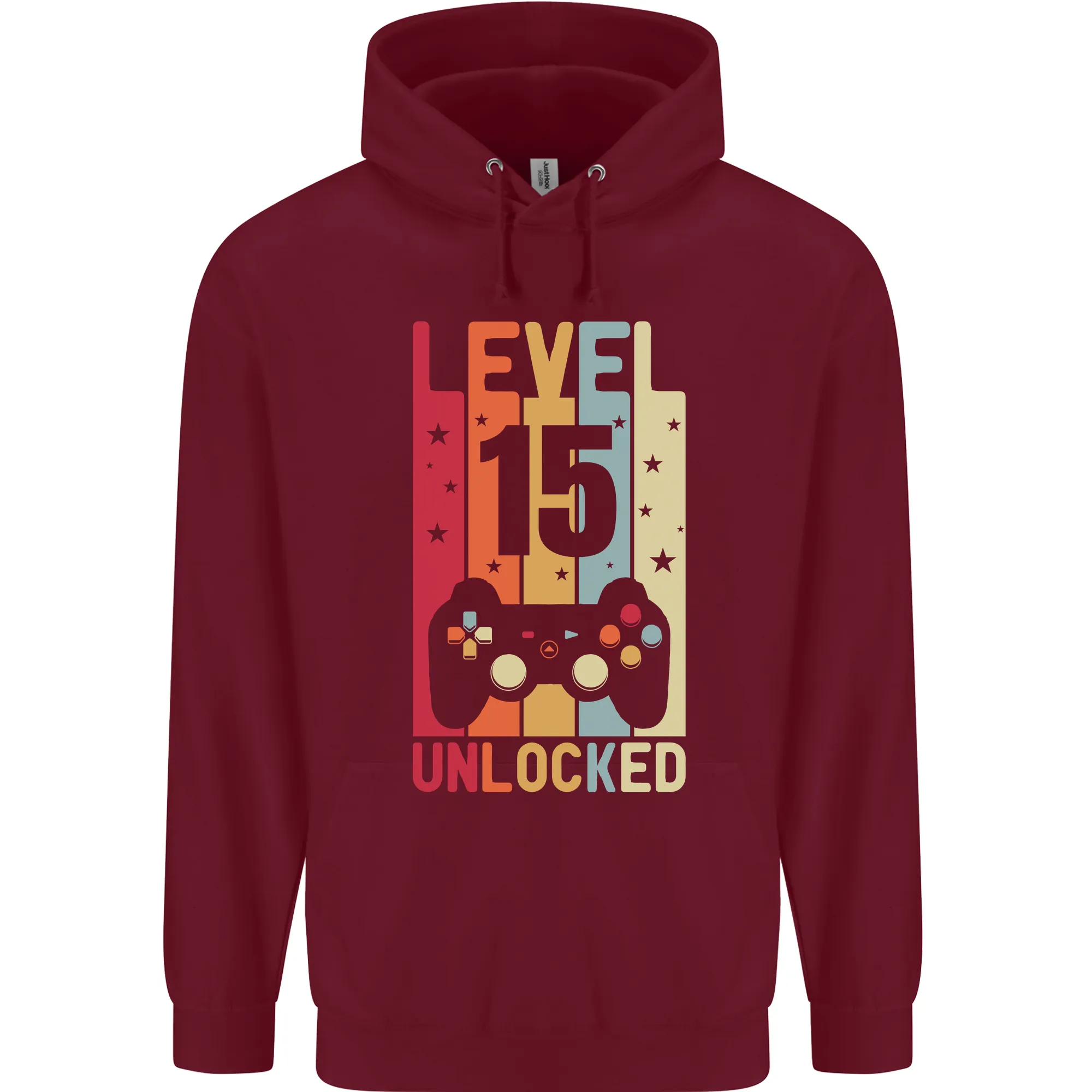 15th Birthday 15 Year Old Level Up Gaming Childrens Kids Hoodie