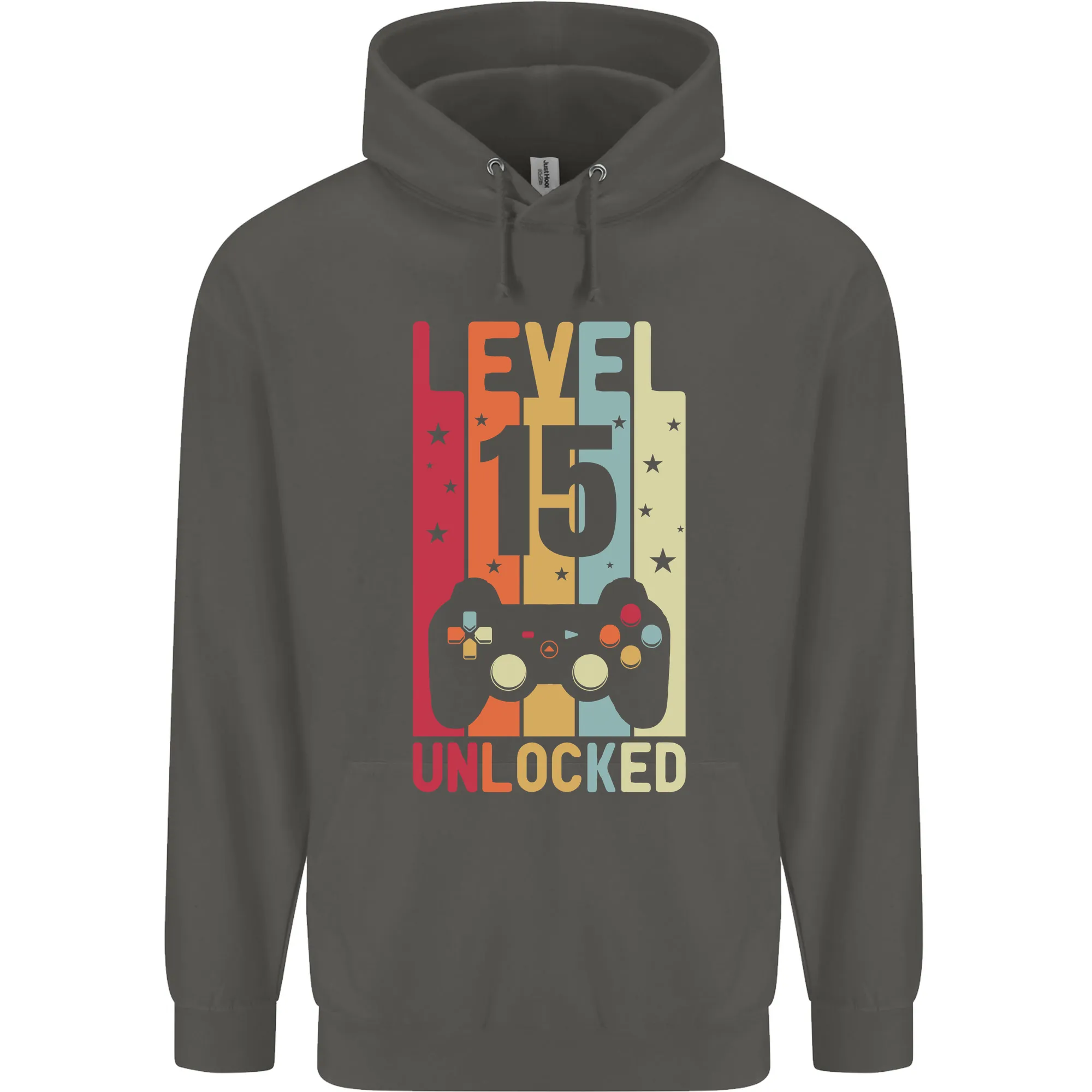 15th Birthday 15 Year Old Level Up Gaming Childrens Kids Hoodie