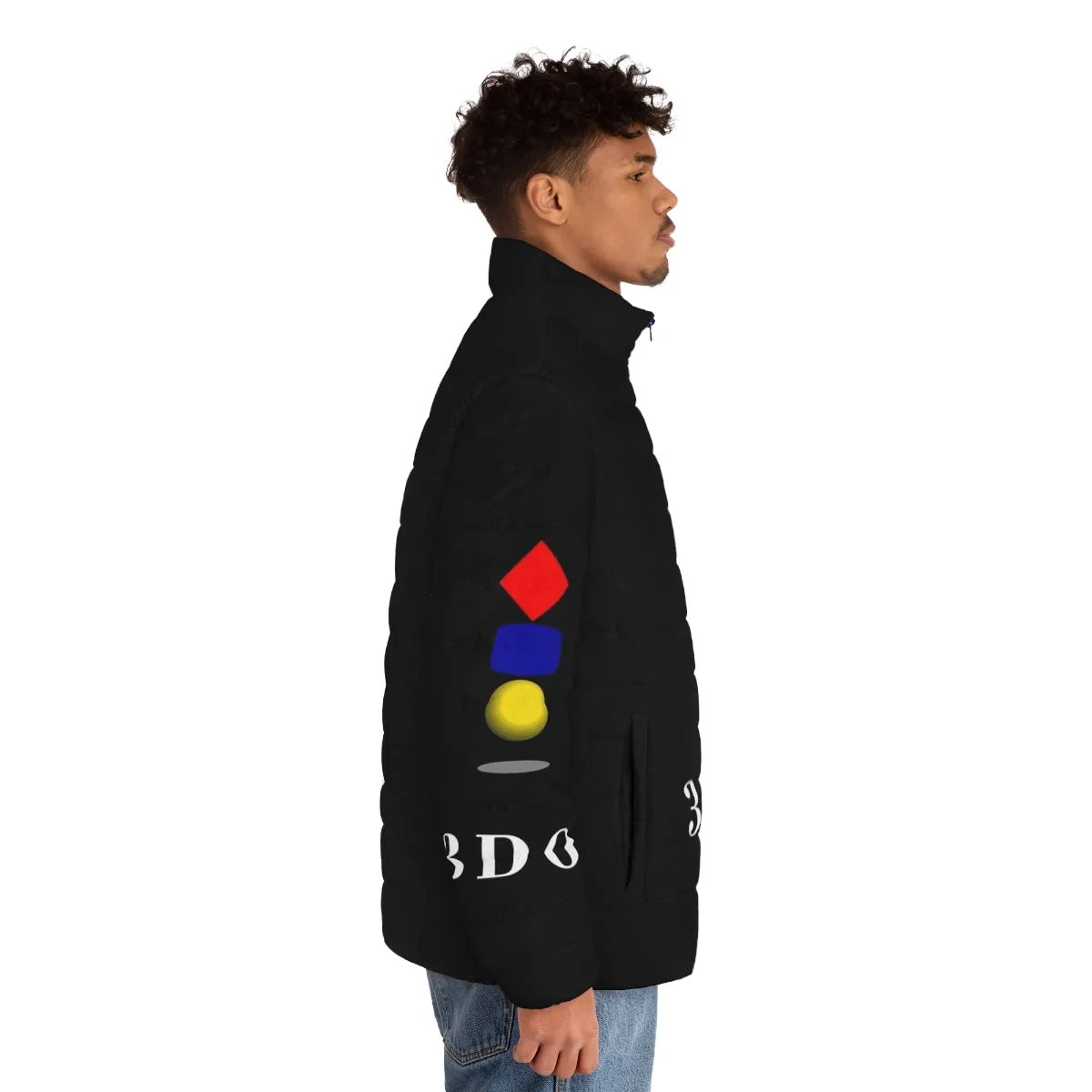 3Do Company Logo Classic T-Shirt Puffer Jacket | Men's Winter Outerwear