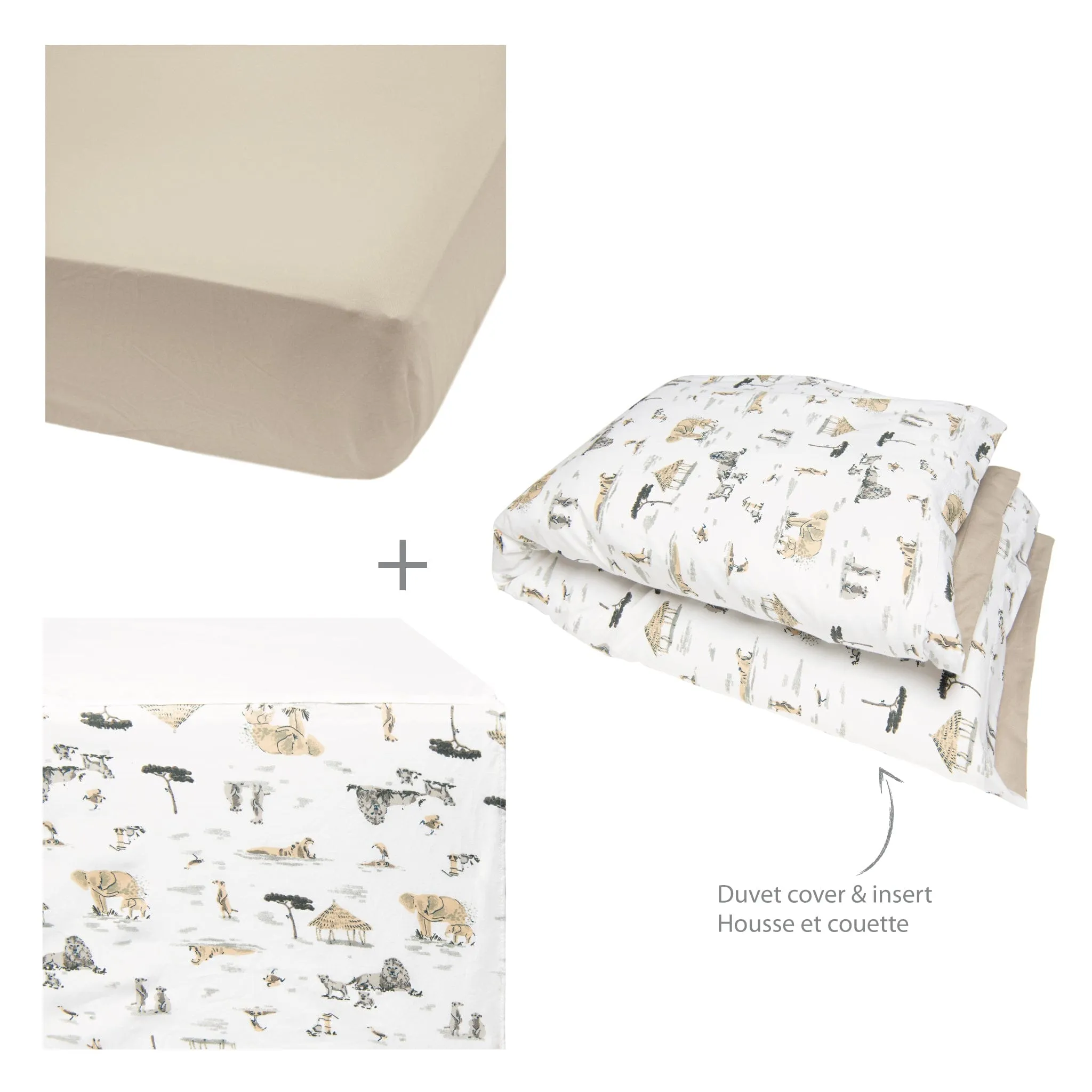 4 pieces crib set - Safari