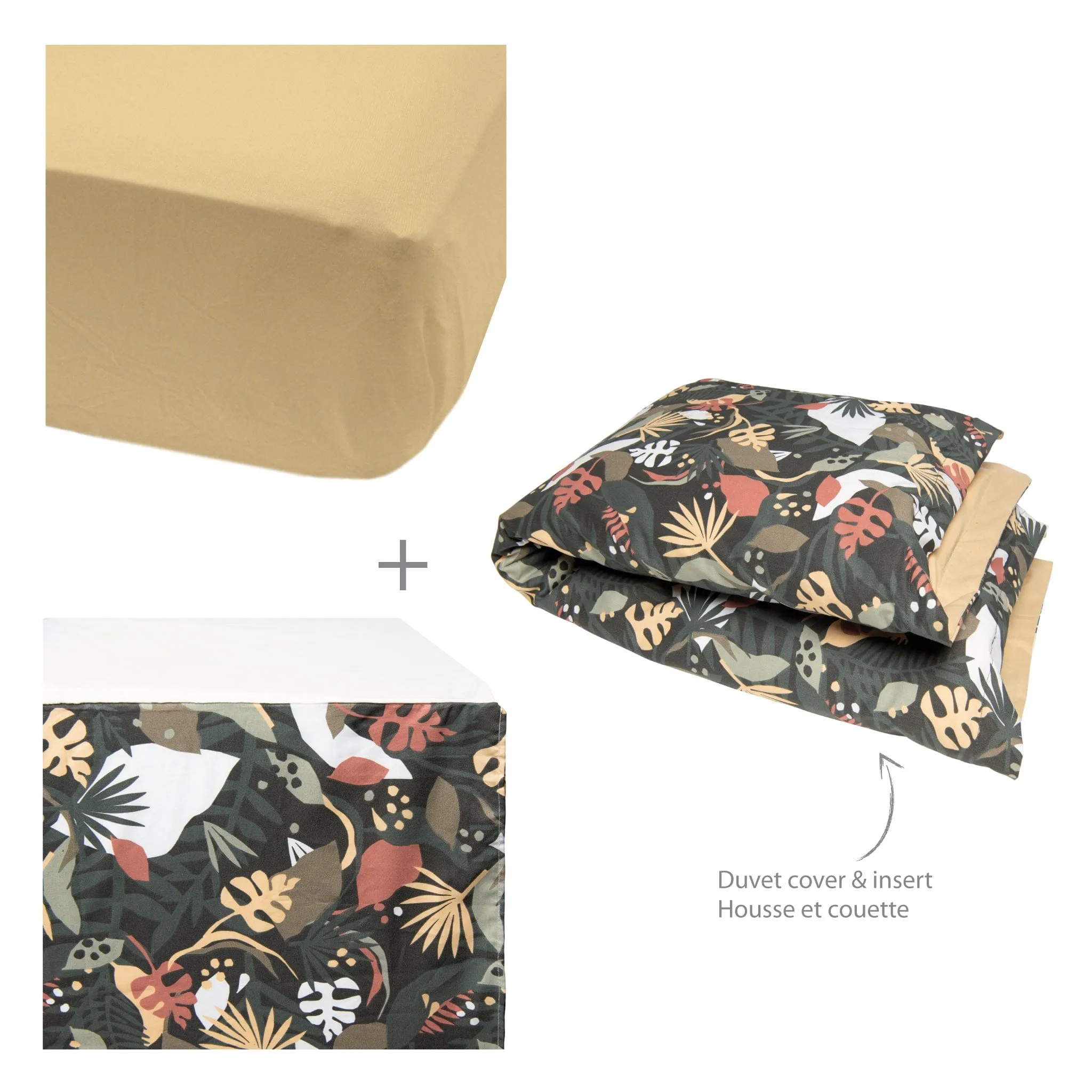 4 pieces crib set - Tropical