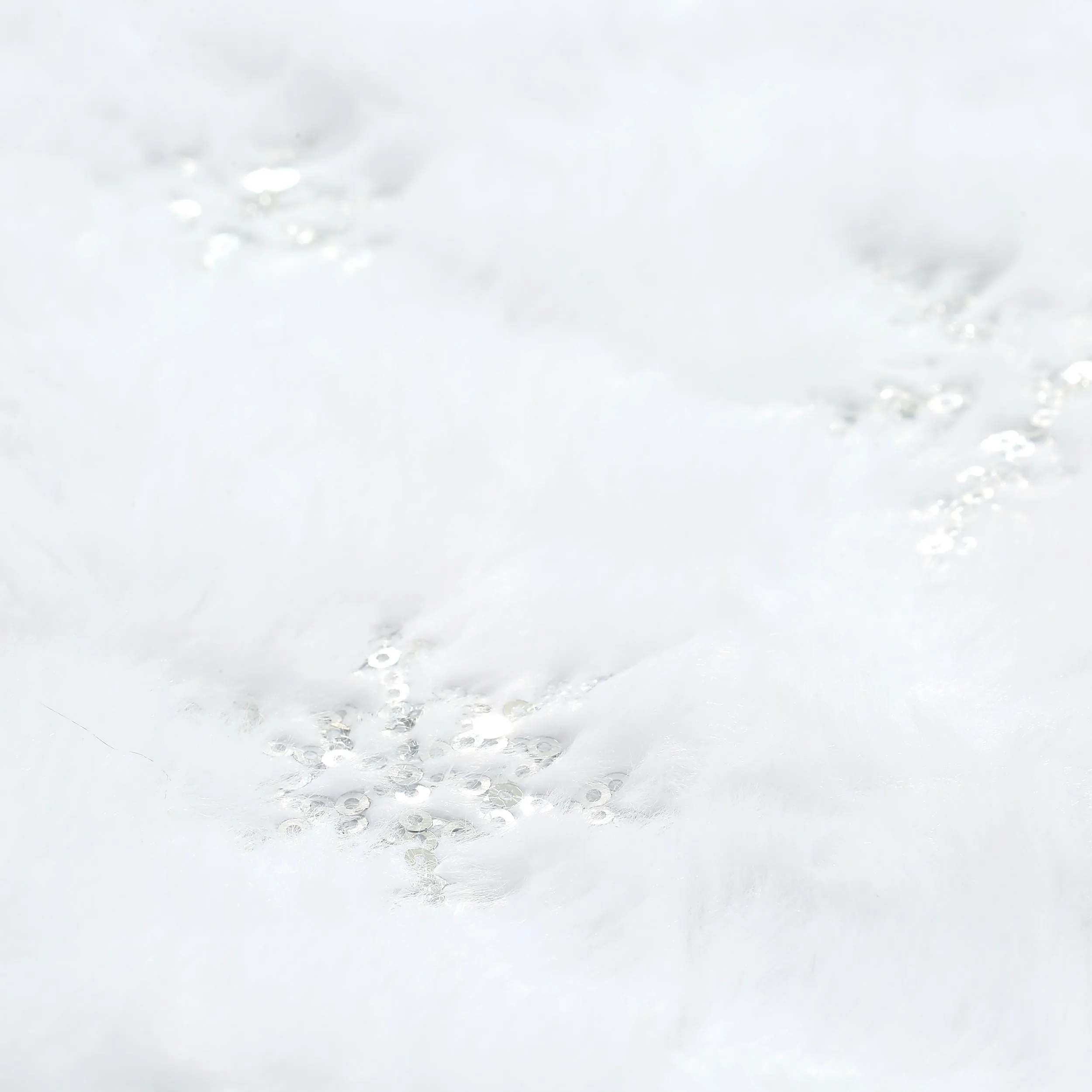 48 Inch Large White Chritsmas Tree Skirt with Silver Snowflake