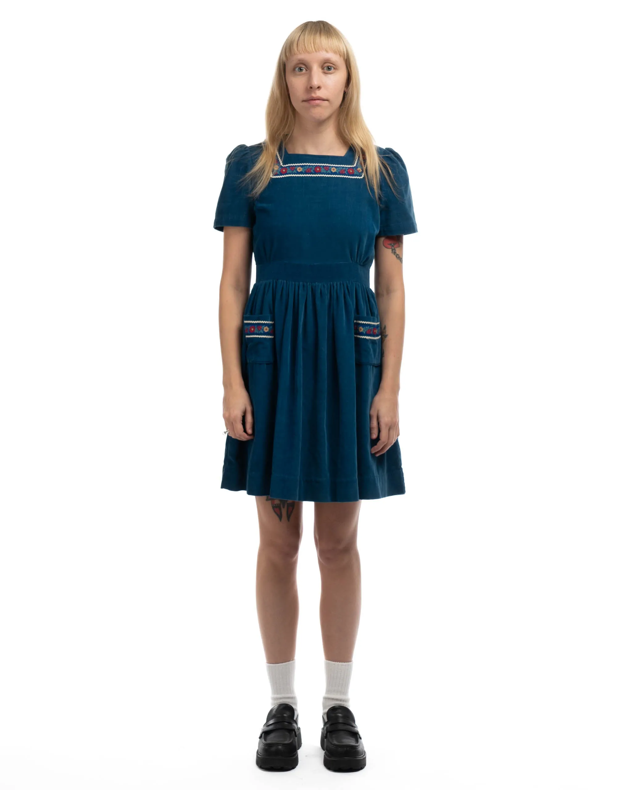 60’s Corduroy Peasant Dress - Small