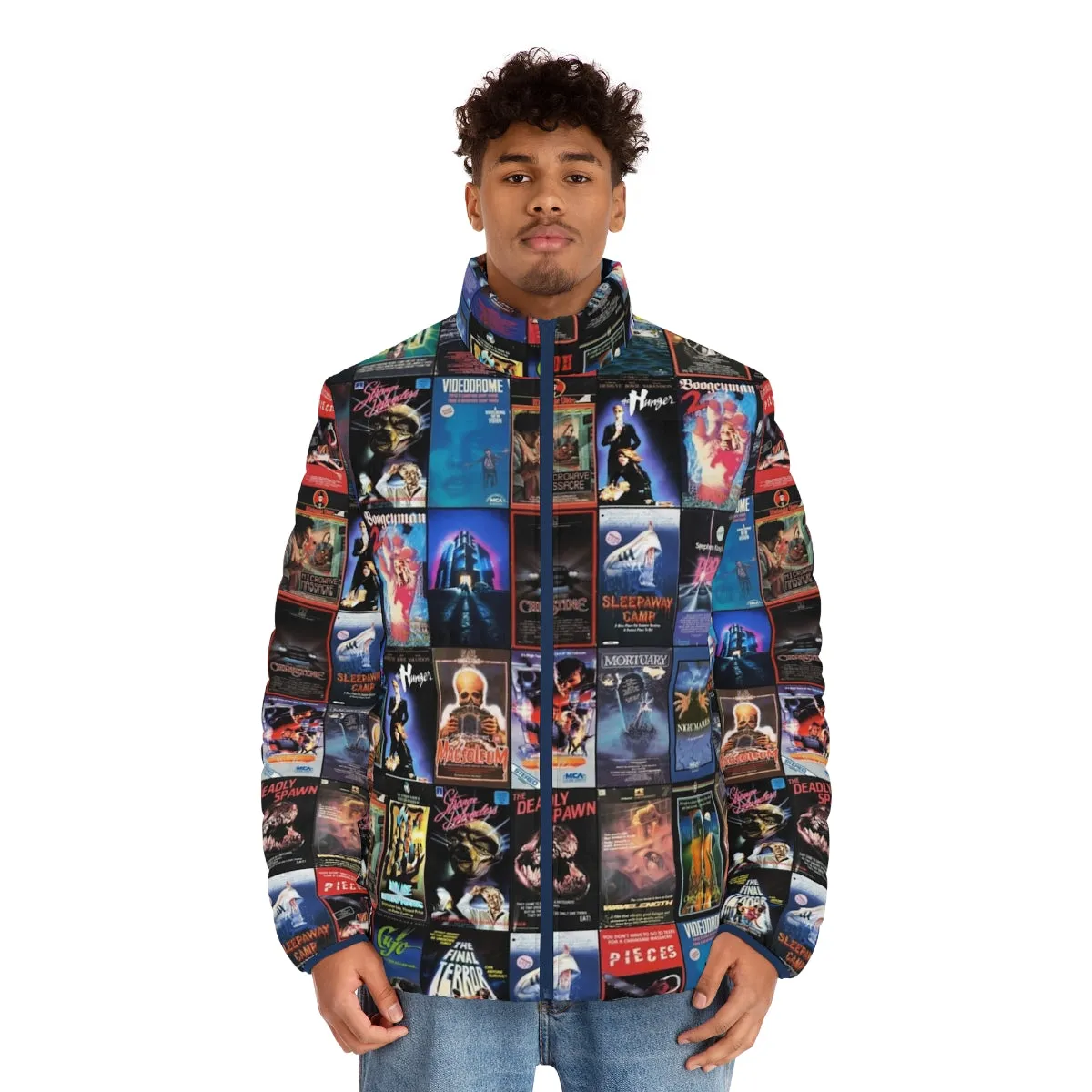 80s Horror VHS Box Art Puffer Jacket