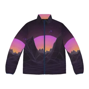 80s Retro Vaporwave Puffer Jacket - Futuristic Aesthetic Apparel