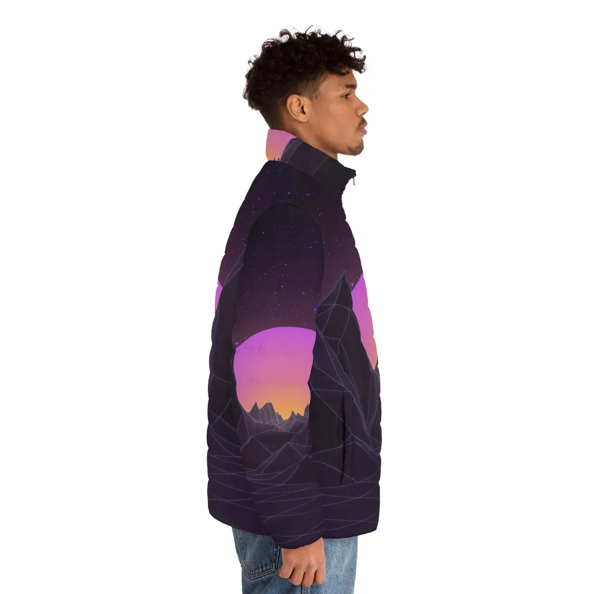 80s Retro Vaporwave Puffer Jacket - Futuristic Aesthetic Apparel