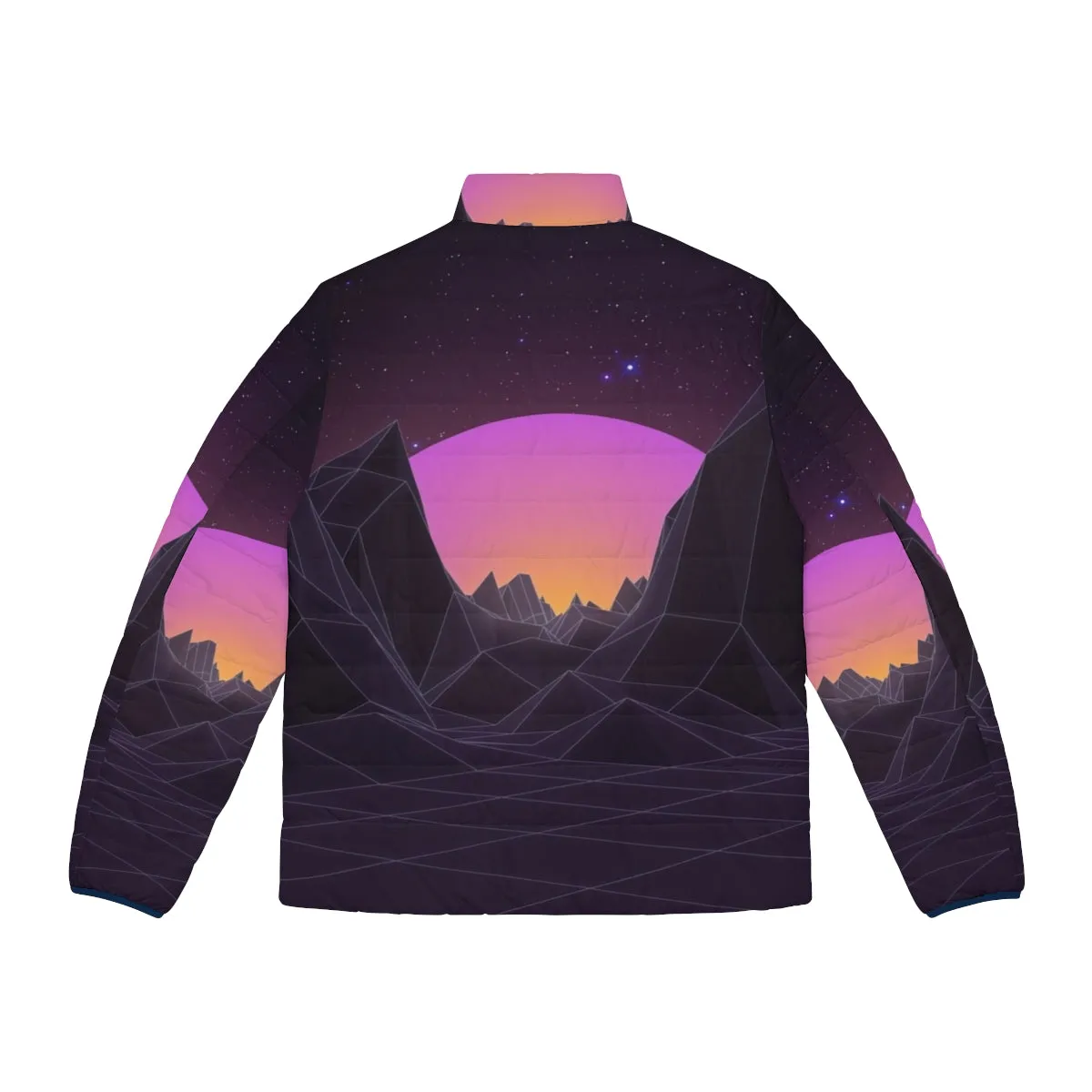 80s Retro Vaporwave Puffer Jacket - Futuristic Aesthetic Apparel