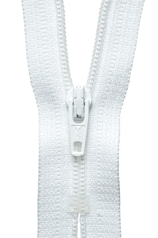 8"/20cm Nylon Skirt/Dress Zip - White (501)