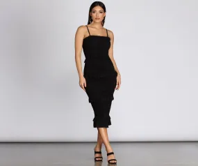 A Midi Moment Smocked Dress
