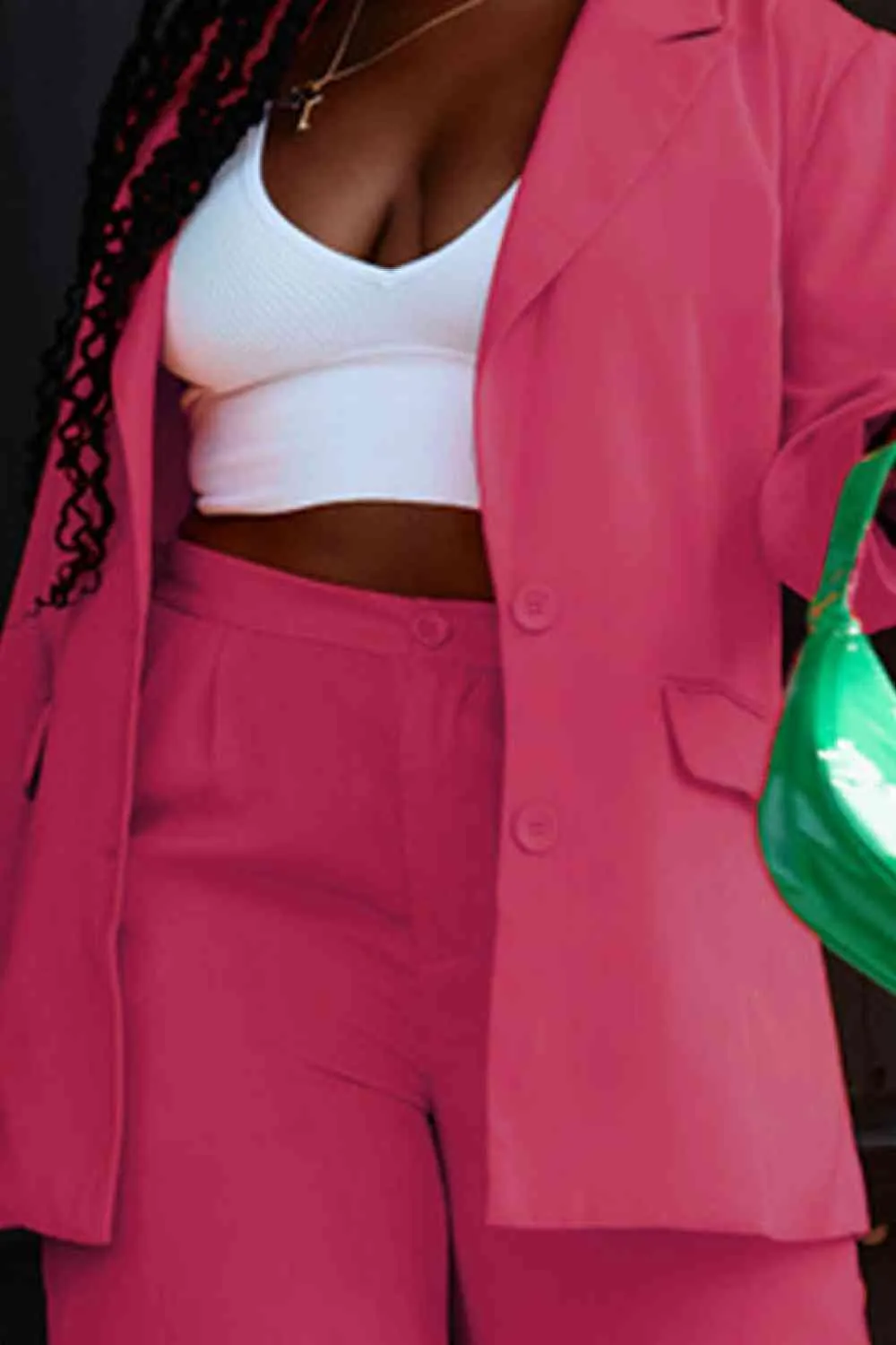 Afternoon Tea Strawberry Pink Blazer and Long Pants Set
