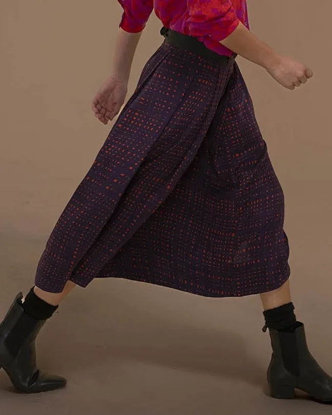 An An Londree Midi Skirt Aubergine Cop