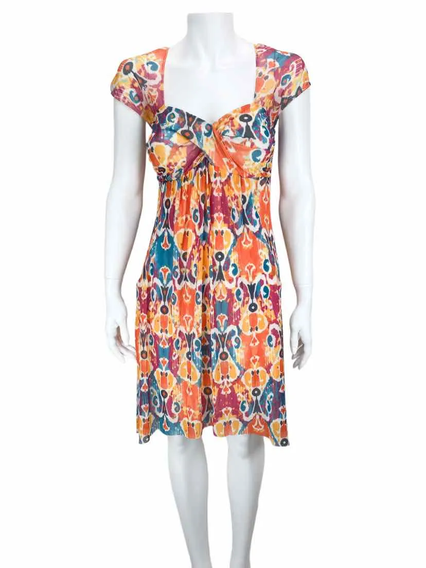 Anthropologie Weston Wear Women's Printed Mesh Dress Orange/Multi Size S