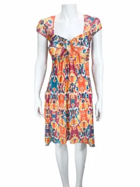 Anthropologie Weston Wear Women's Printed Mesh Dress Orange/Multi Size S