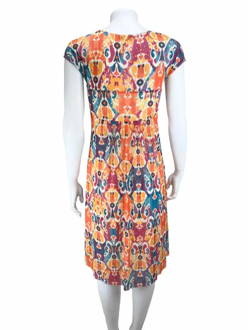 Anthropologie Weston Wear Women's Printed Mesh Dress Orange/Multi Size S