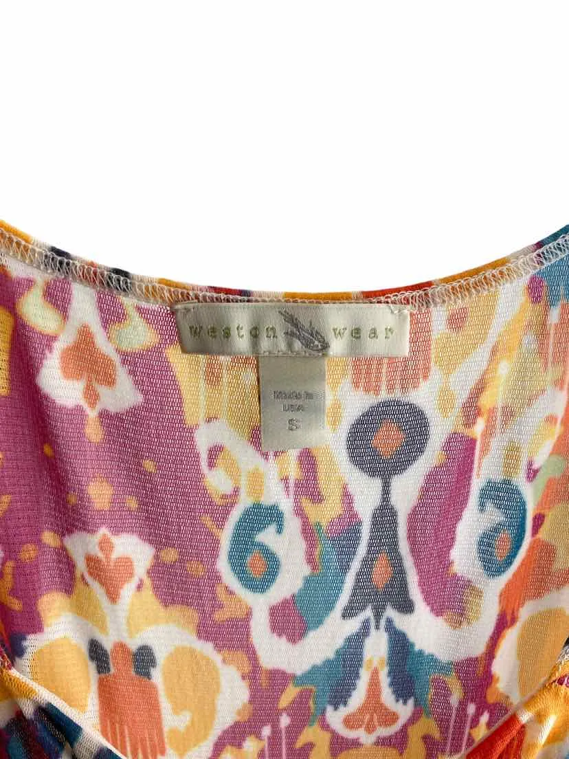 Anthropologie Weston Wear Women's Printed Mesh Dress Orange/Multi Size S