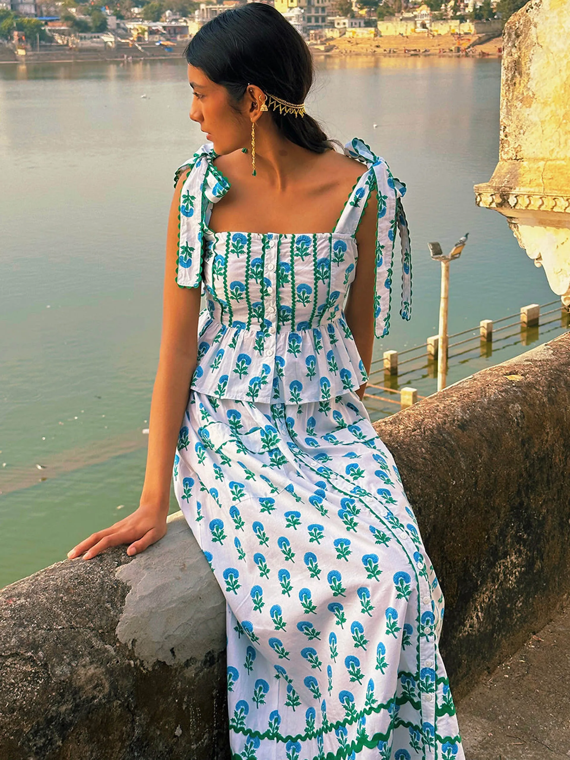 Aqua marigold hattie skirt