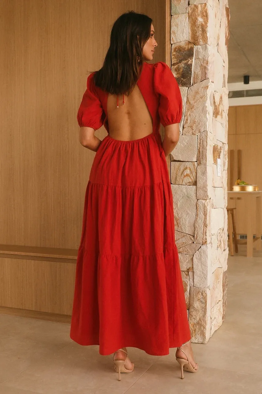 Asha fire midi dress