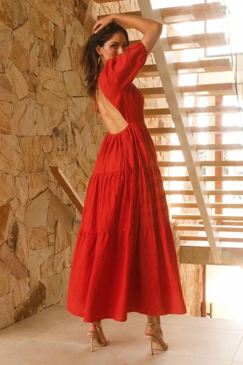 Asha fire midi dress