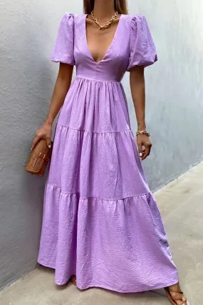 Asha lavender midi dress
