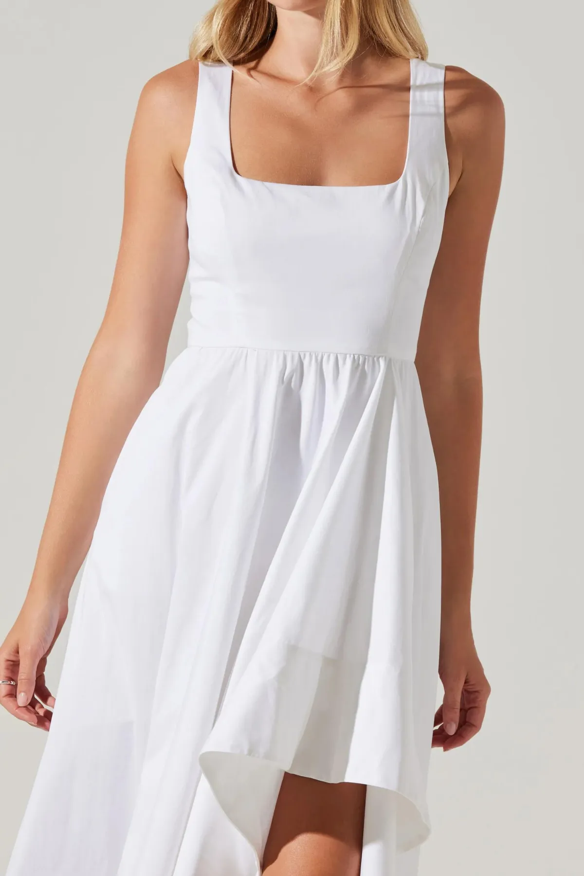 ASTR THE LABEL - ALLORA ASYMMETRICAL MIDI DRESS WHITE