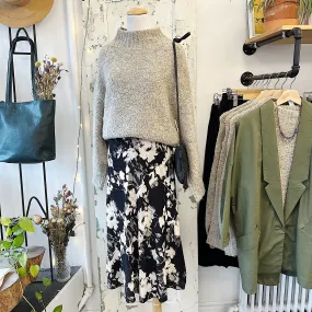 Astrid // Black Floral Bias Skirt