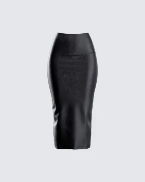 Badu Black Vegan Leather Skirt