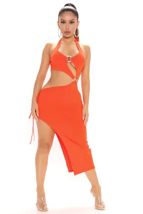 Beach Clubs Midi Dress - Orange