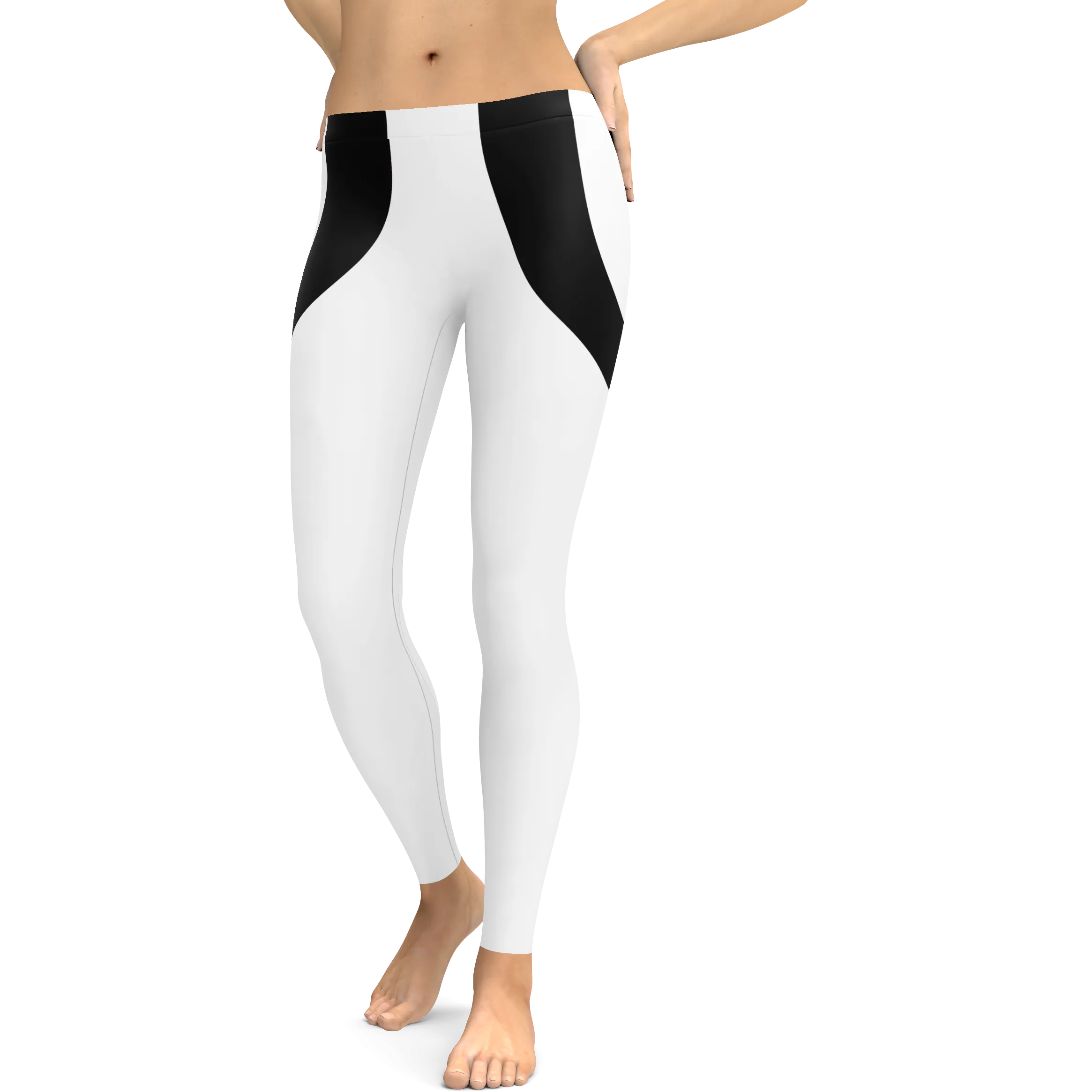 Black Heart Shaped White Leggings