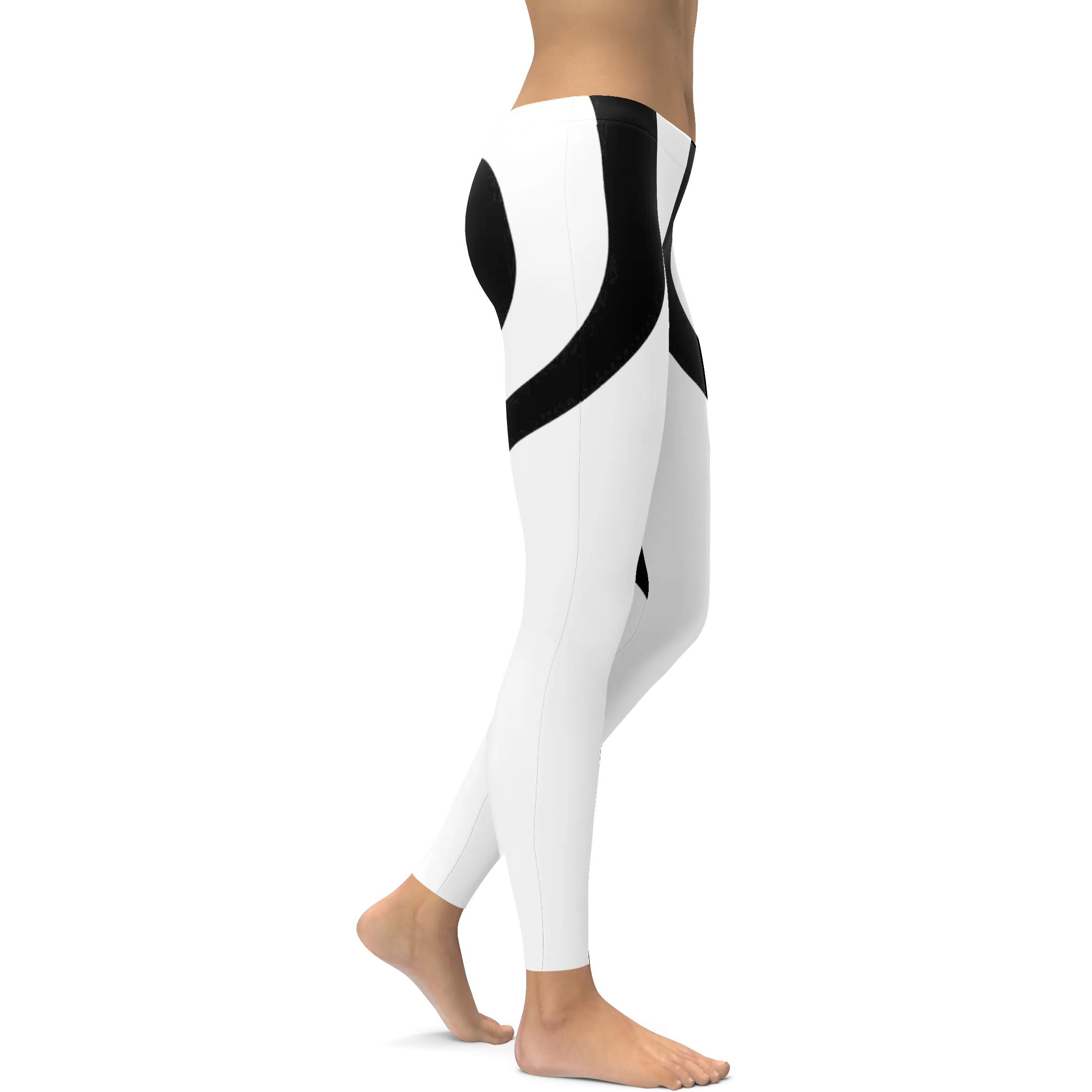 Black Heart Shaped White Leggings