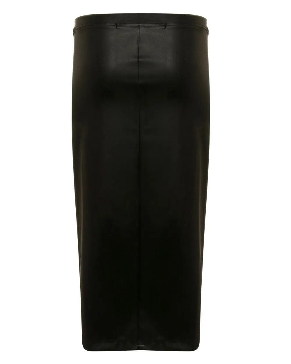 Black Matte Leather Wrap Skirt