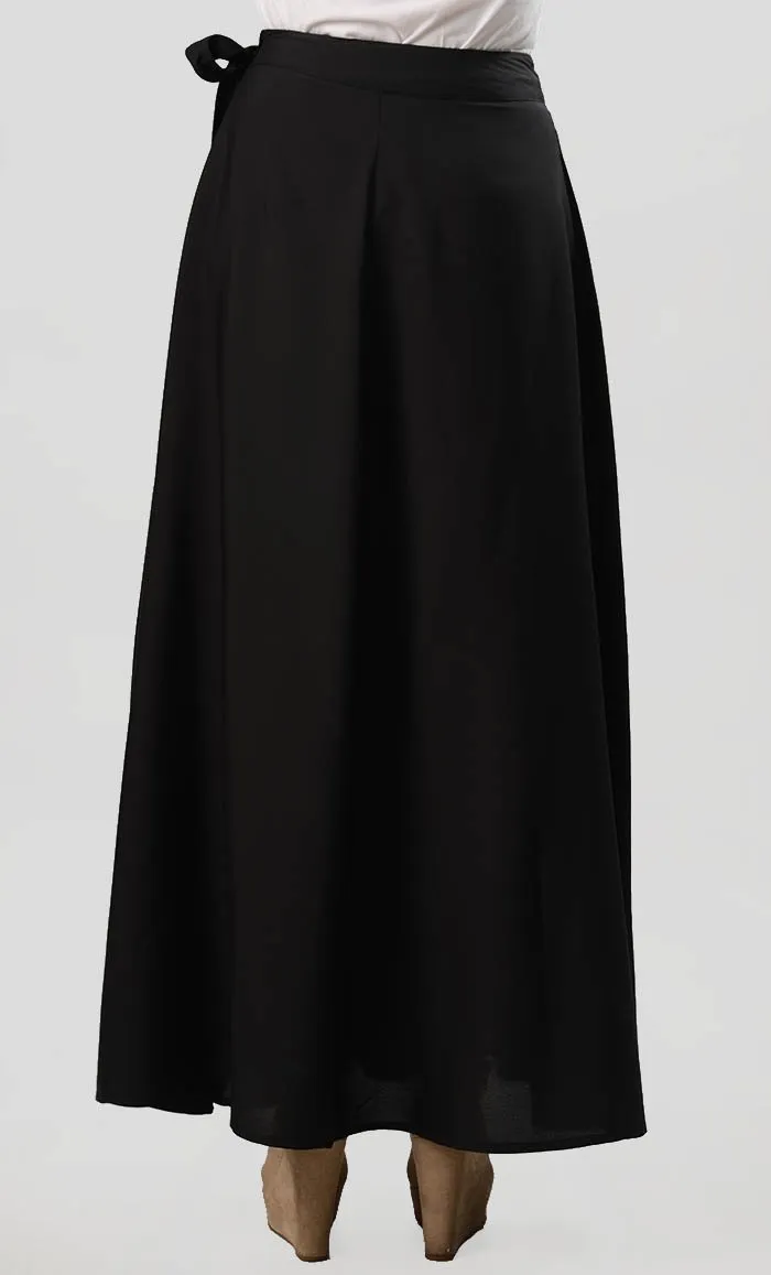 Black Wrap Around Ruffle Skirt