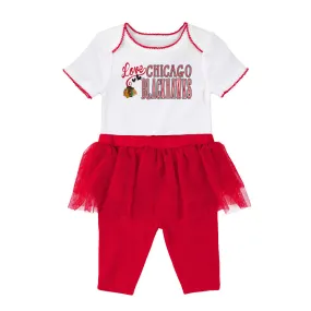 Blackhawks Baby Girl Creeper and Tutu Leggings