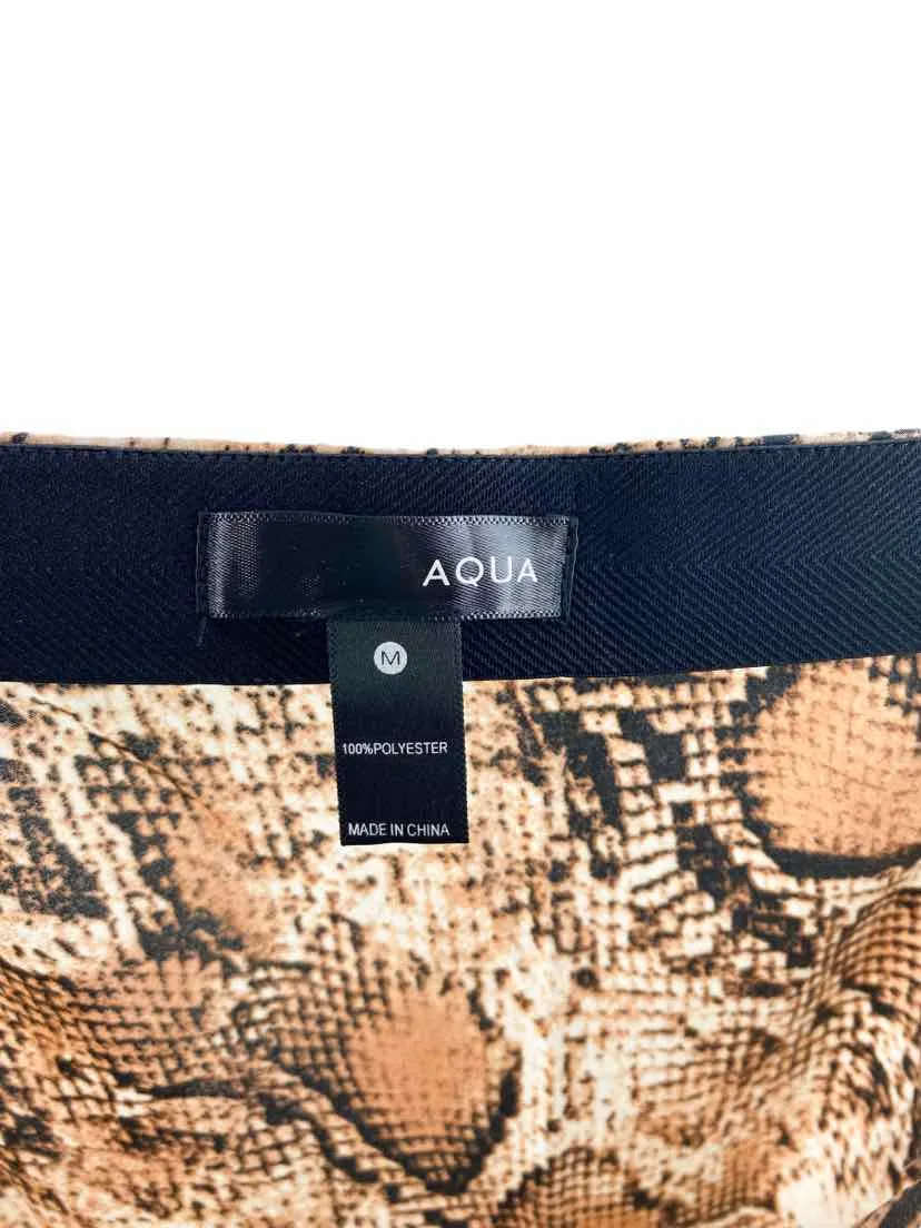 Bloomingdales Aqua, Women's Snakeskin Midi Skirt, Ivory/Multi, Size M