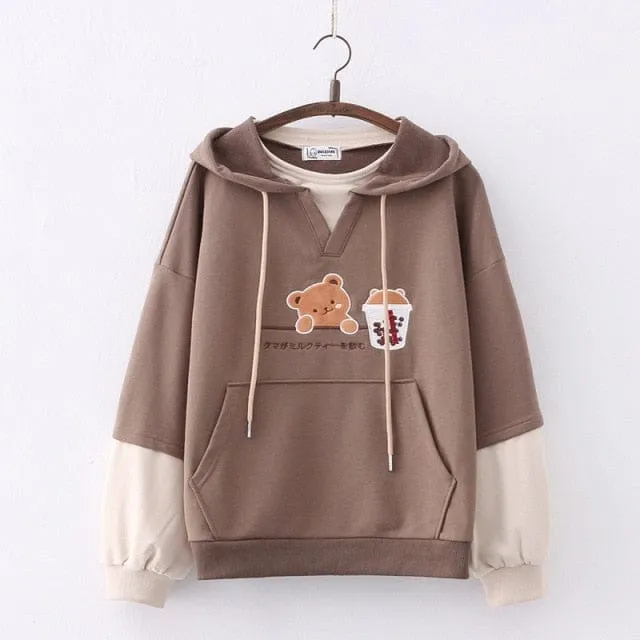 Boba Tea Bear Chocolate Hoodie