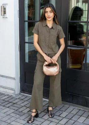 Bobi Wide Leg Cargo Pants- Troops ***FINAL SALE***
