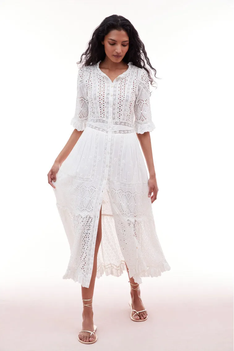 Botina Eyelet Midi Dress