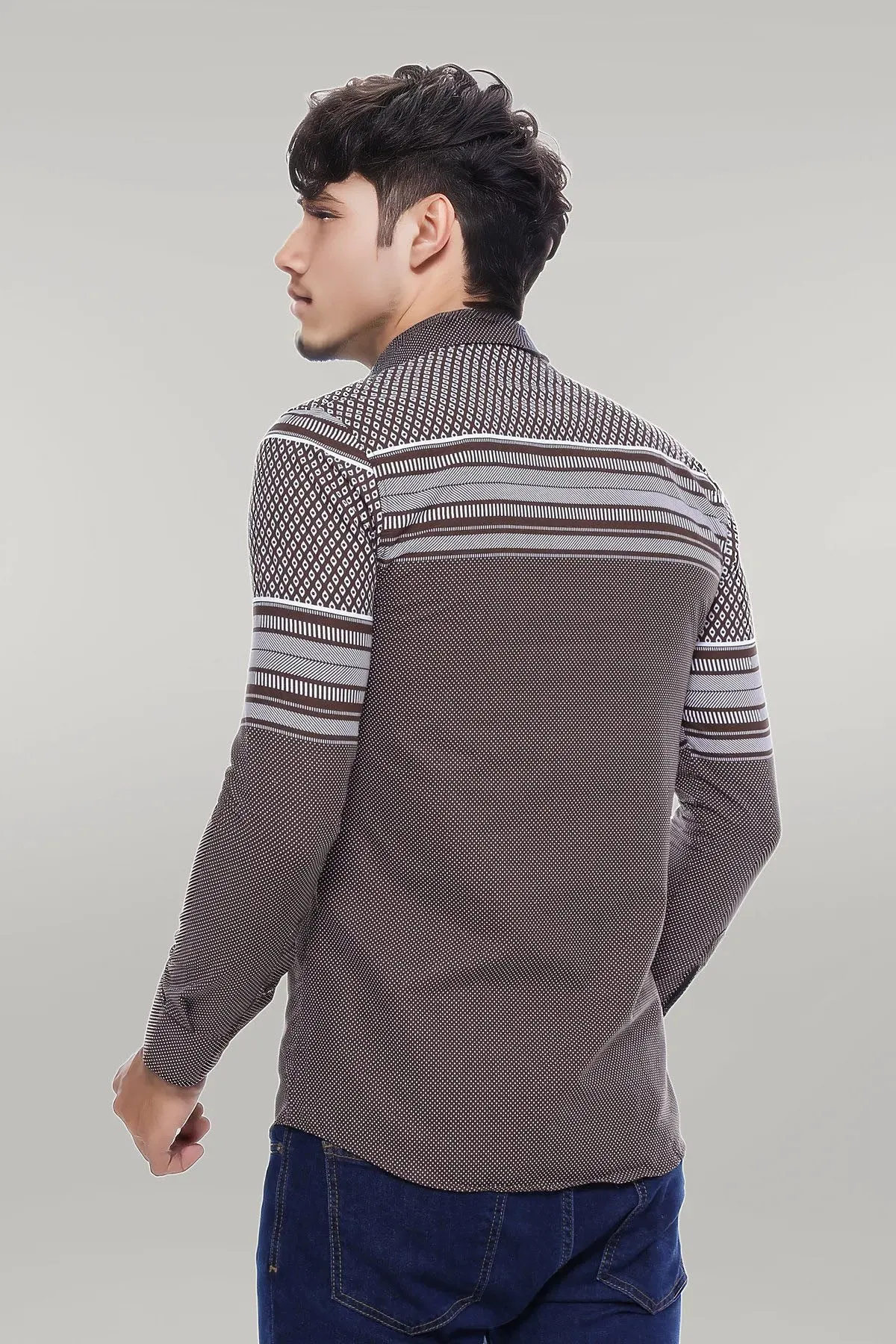 Brown Diamond Patterned Shirt - Wessi