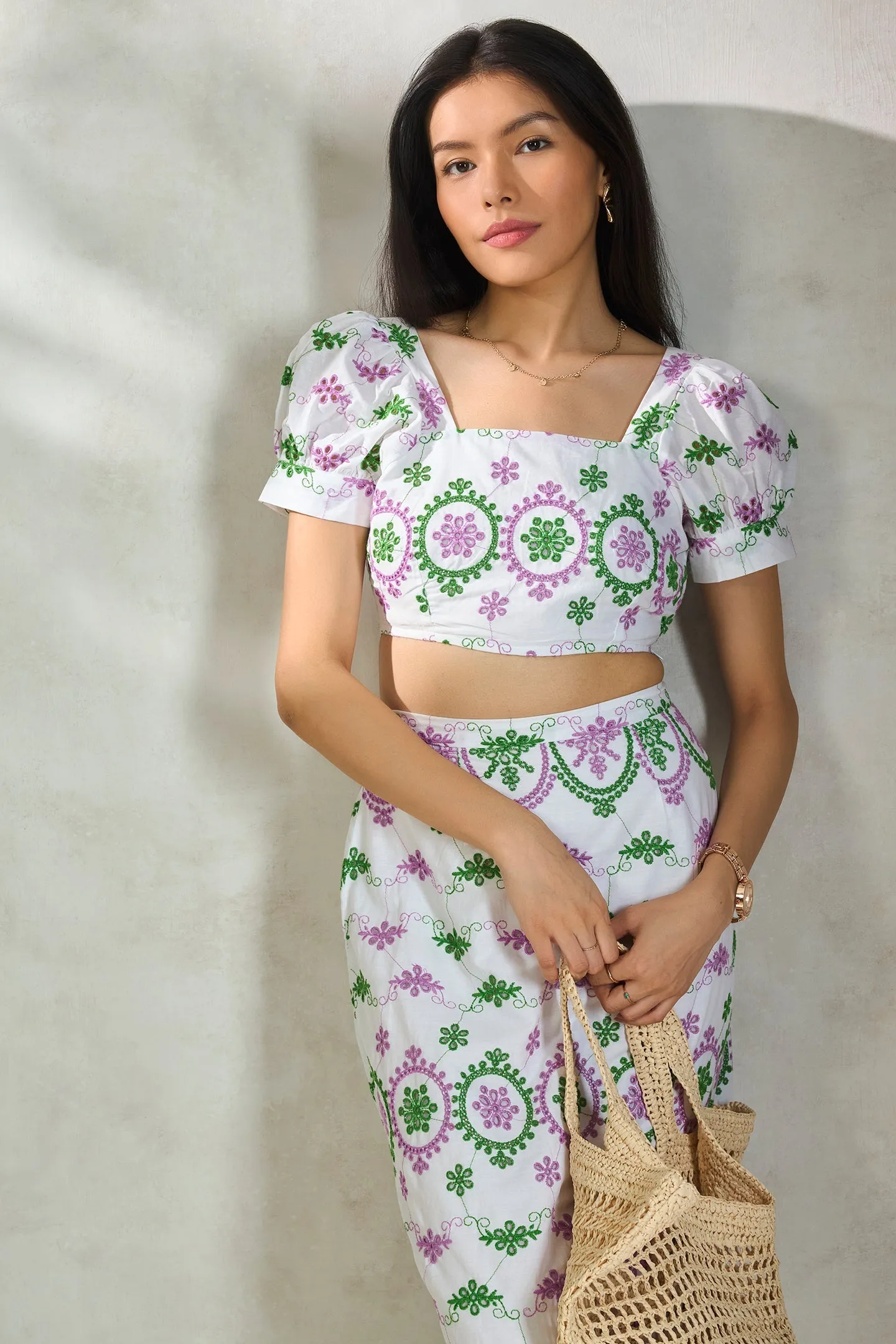 Bryony| Contrast Broderie Anglais Co-ord