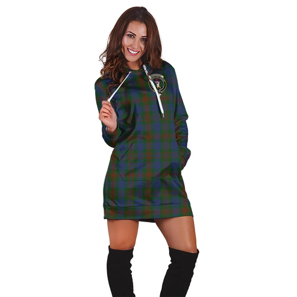 Buchanan Hunting Tartan Hoodie Dress with Family Crest