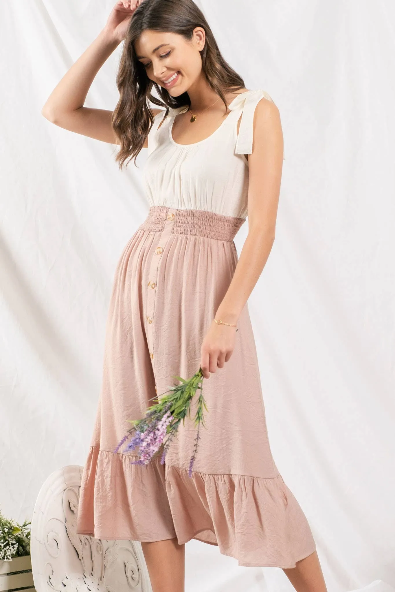 Button Down Midi Dress Style 8126