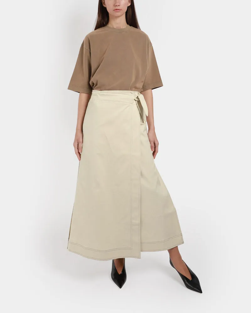 Canvas Long Wrap Skirt