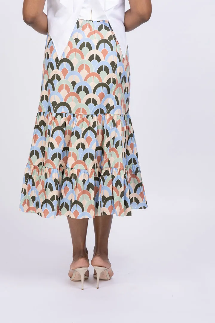 Cara Cara Chase Tiered Midi-Skirt