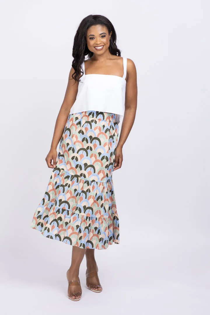 Cara Cara Chase Tiered Midi-Skirt