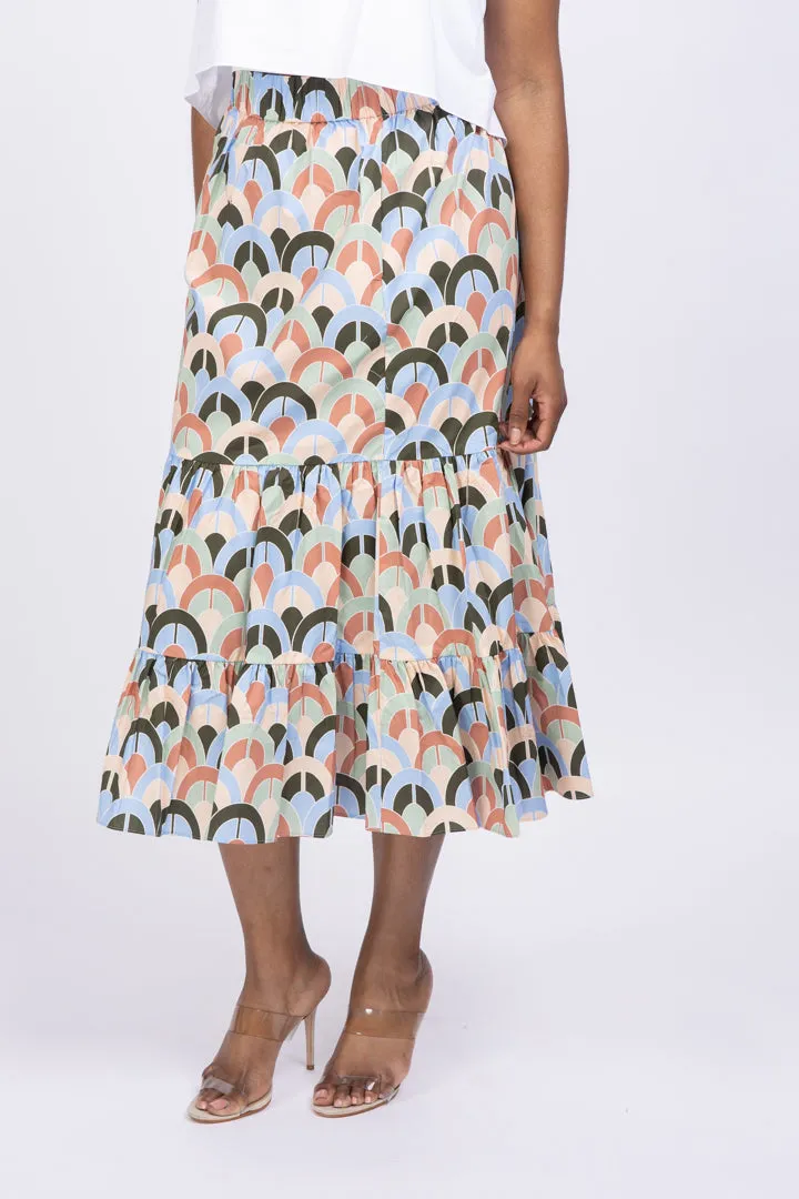 Cara Cara Chase Tiered Midi-Skirt