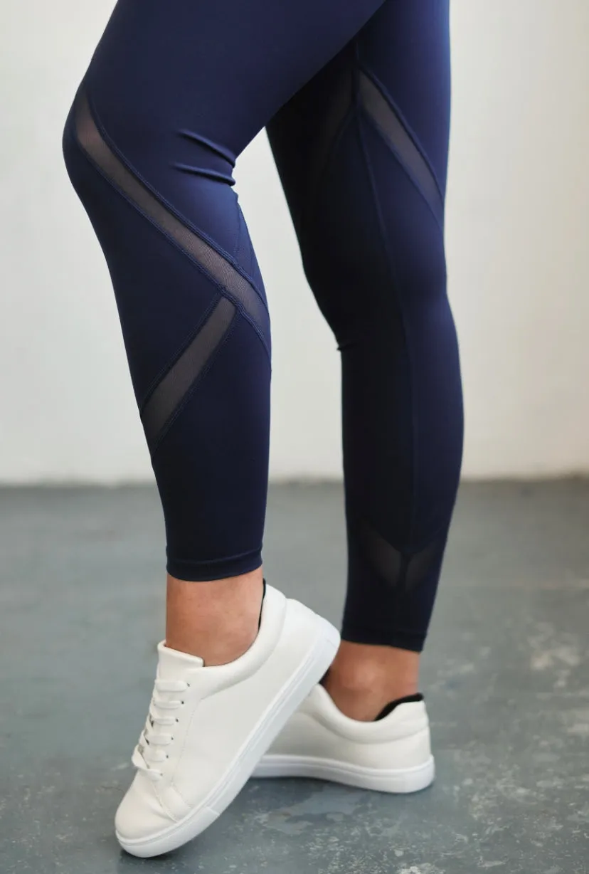 Carmen Mesh Leggings in Blue