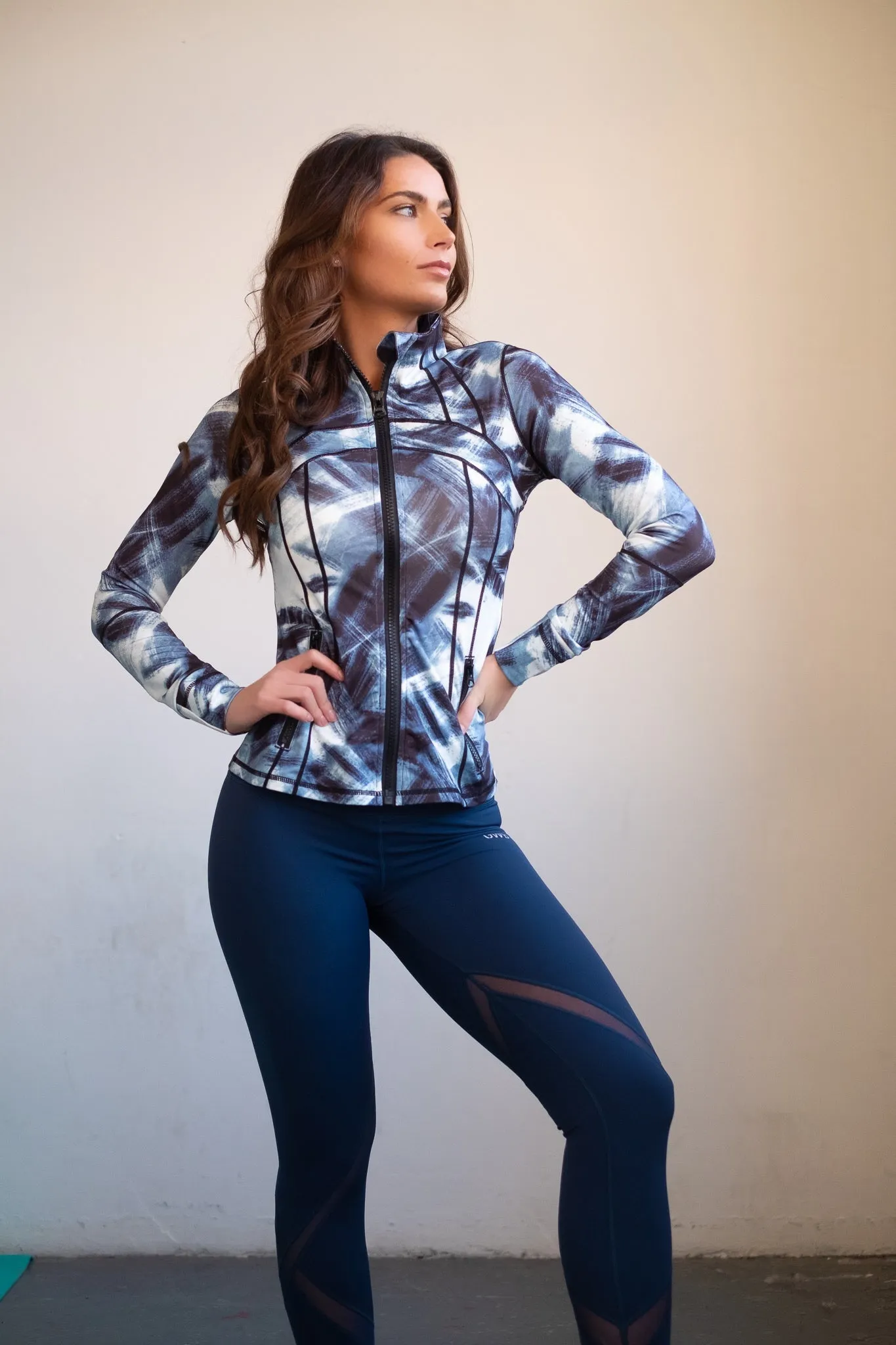Carmen Mesh Leggings in Blue
