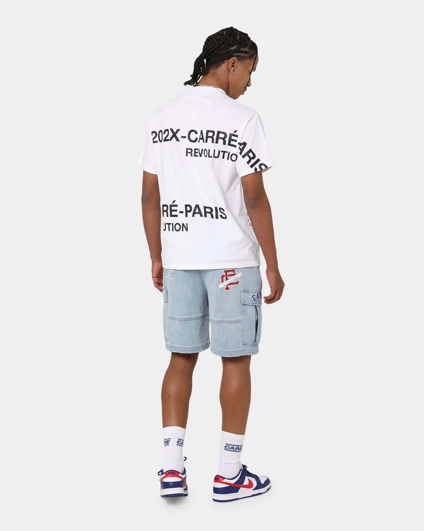 Carré Paris Denim Cargo Shorts Vintage Blue